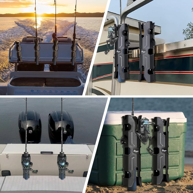 MECHA-X Boat Rod Holder - 4PCS Wall Mounted Fishing Tube Storage | Side Mount for Garage, Cooler, Trailer
