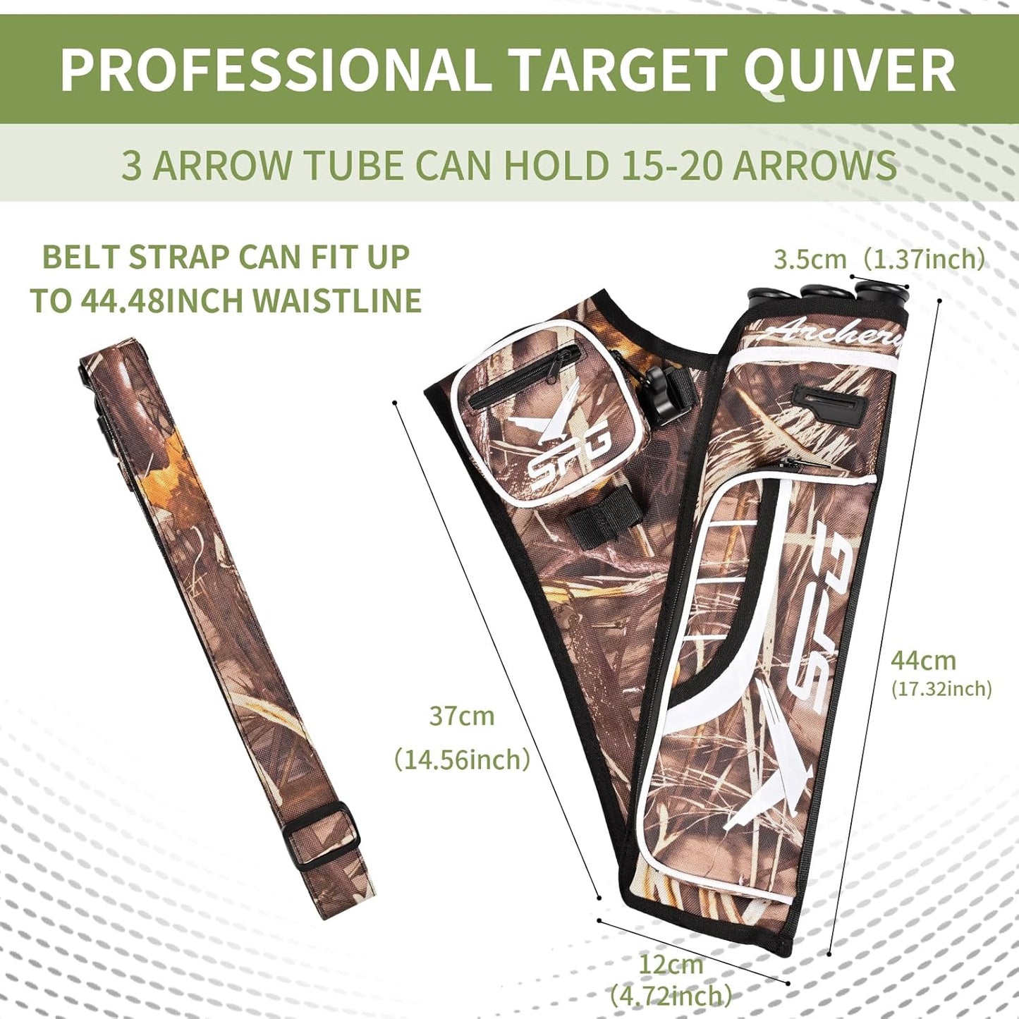 SPG Arrow Quiver - Durable Adjustable Hip Quiver for Archery | Holds 3 Arrows, Perfect for Compound & Recurve Bows