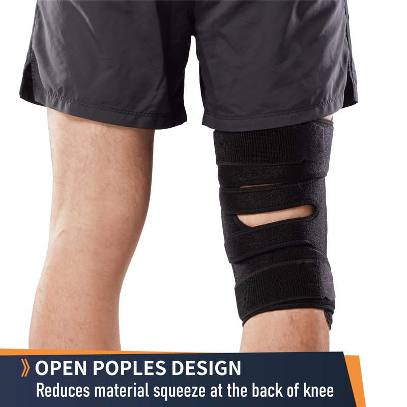 Comforband Adjustable Hinged Knee Brace – Dual Side Hinges for ACL, PCL, MCL Injury Support, Meniscus Tear, Arthritis Pain Relief, Post-Surgery Recovery (Black, L/XL)