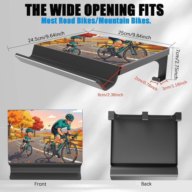 Heavy Duty Bike Wall Mount | Space-Saving Indoor Storage Rack for Road, Mountain & Hybrid Bikes - Holds Up to 66lbs