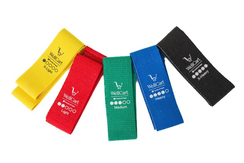 Wellcart Fabric Hip Bands Set of 5 – Non-Slip Resistance Bands (X-Light to X-Heavy) for Glutes, Legs, Booty Workouts & Lower-Body Strength Training