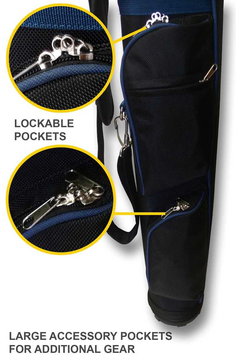 CaddyDaddy Golf Ranger Carry Sunday Range Travel Bag, Black/Blue