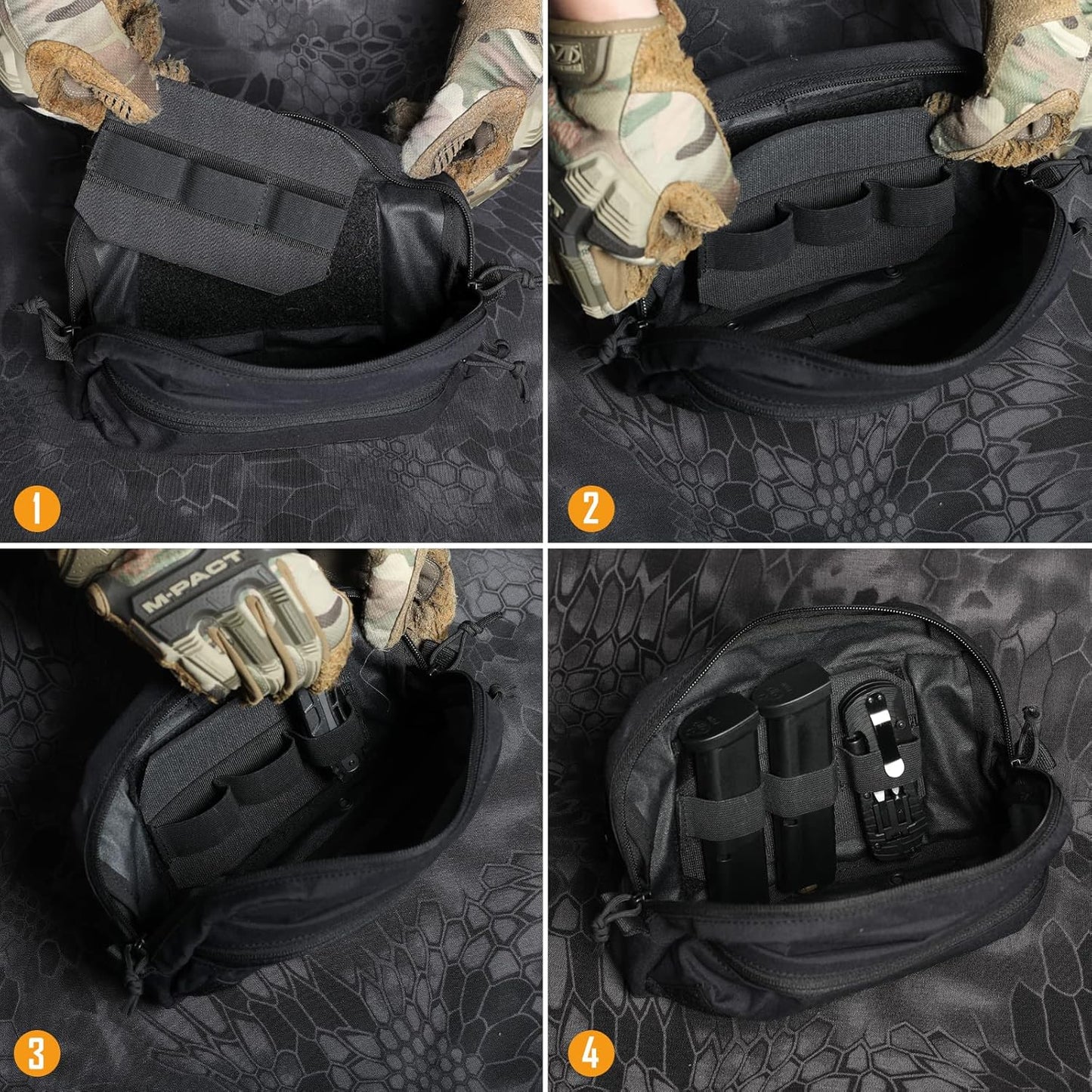 Tactical Bag Insert - Modular Elastic Loop Organizer Pouch | Hook & Loop Attachment for Backpack Accessories