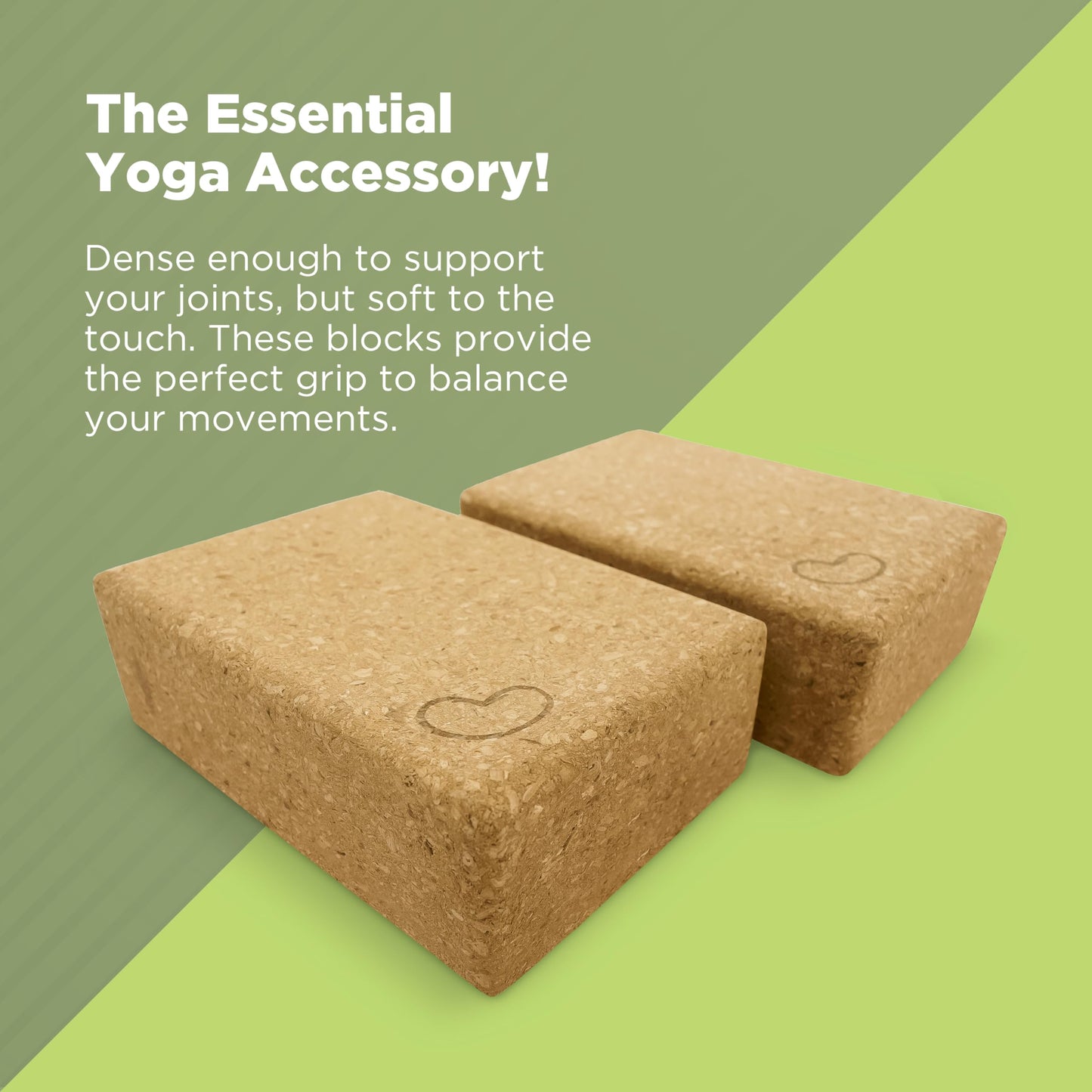 Bean Products Yoga Blocks - 2 Pack, Cork, Standard - 3x6x9