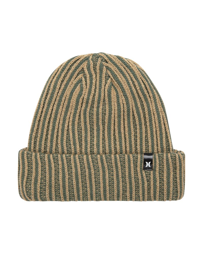 Hurley Mens Beanie - Two Tone Double Layered Cable Knit Acrylic Beanie for Men - Deep Fit Winter Hat Beanies for Men, Size One Size, Wheat