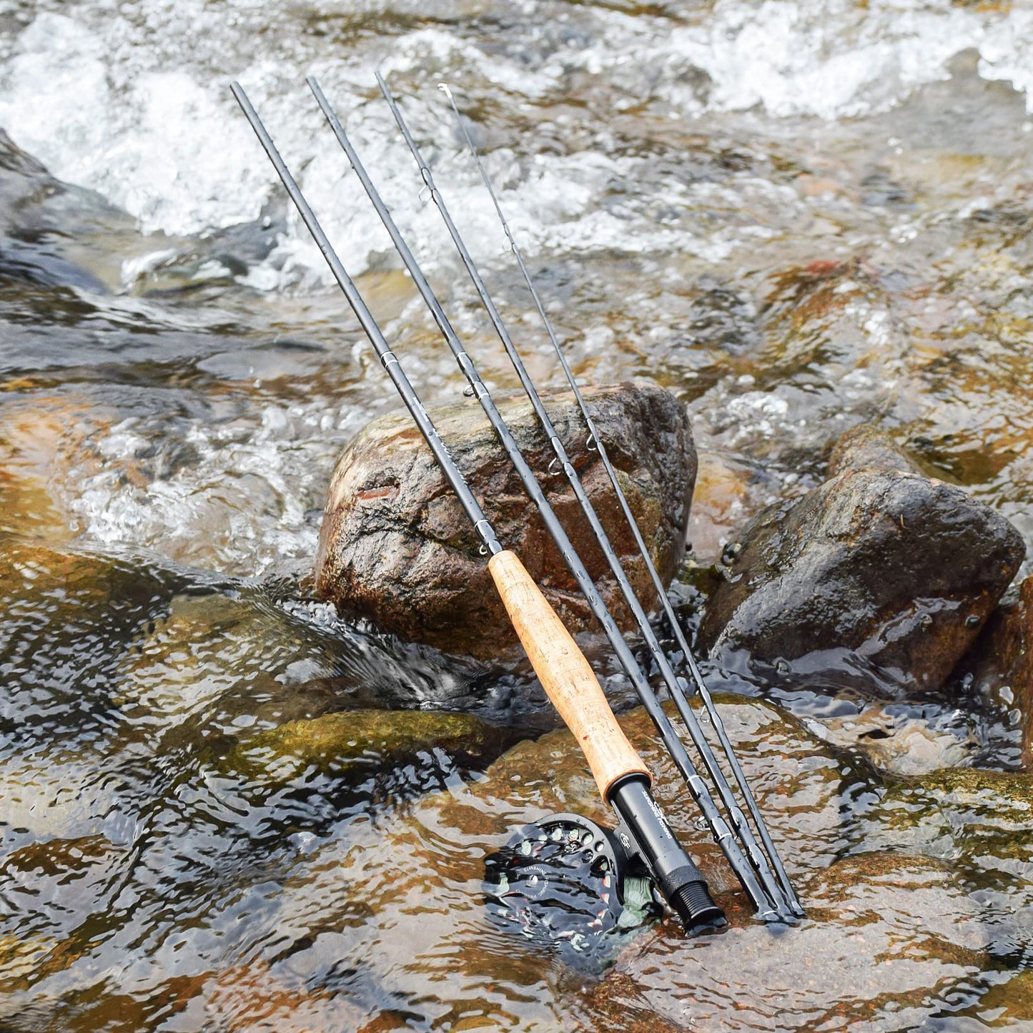 SF Fly Fishing Medium-Fast Action Rod Combo Kit 4 Piece 5 or 6 Weight 9FT, Aluminum Pre-Spooled Reel, Fly Rod Tube/Travel case, Fly Box with Flies Starter Outfit for New and Younger Anglers
