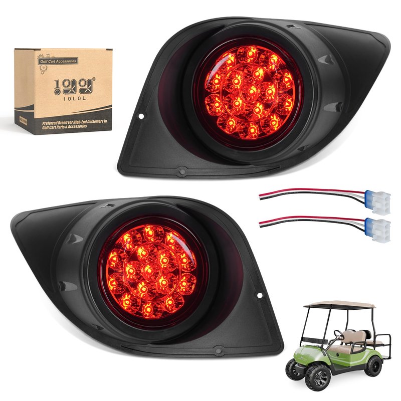 10L0L Golf Cart Tail Light for Yamaha G29 Drive 2007-2016 Gas/Electric, Golf Cart Rear Light Kit, 12V Compatible Lighting Assembly Driver & Passenger Side Replacement (3Pin Connector Included)