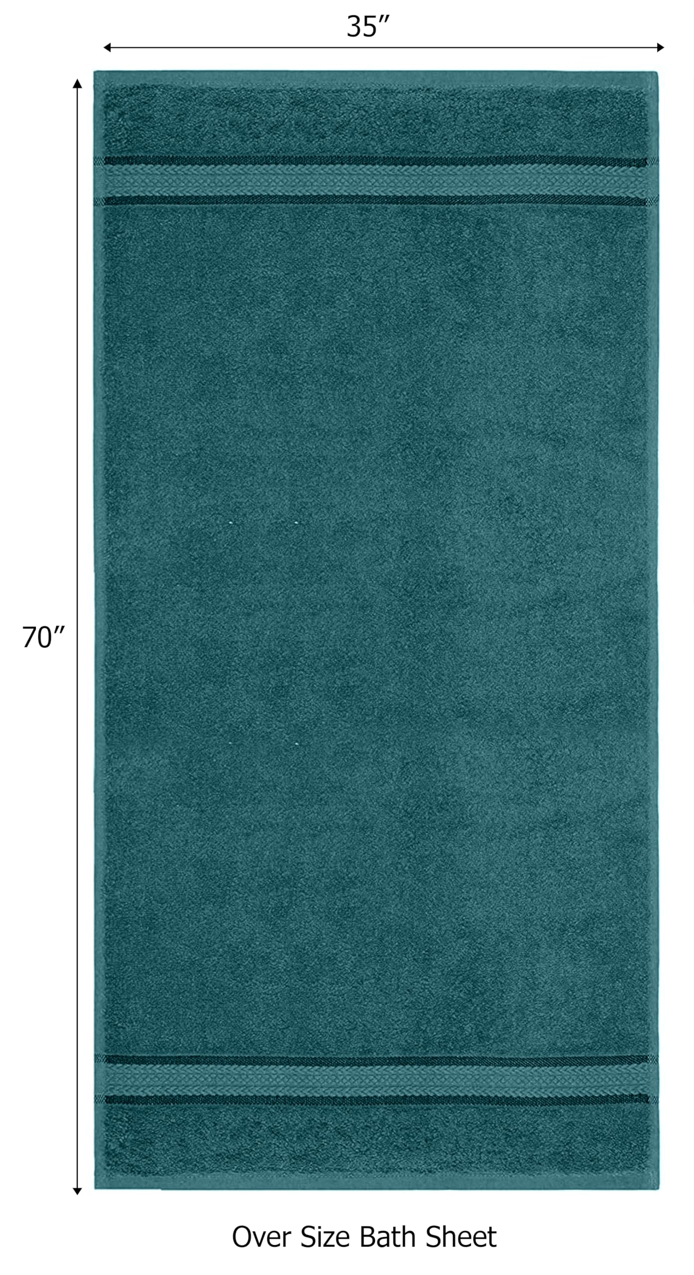 COTTON CRAFT Ultra Soft Bath Sheets - 2 Pack - 35 x 70 - Absorbent Quick Dry Everyday Luxury Hotel Bathroom Spa Gym Shower Beach Pool Travel Dorm - 100% Ringspun Cotton - 580 GSM - Easy Care - Teal