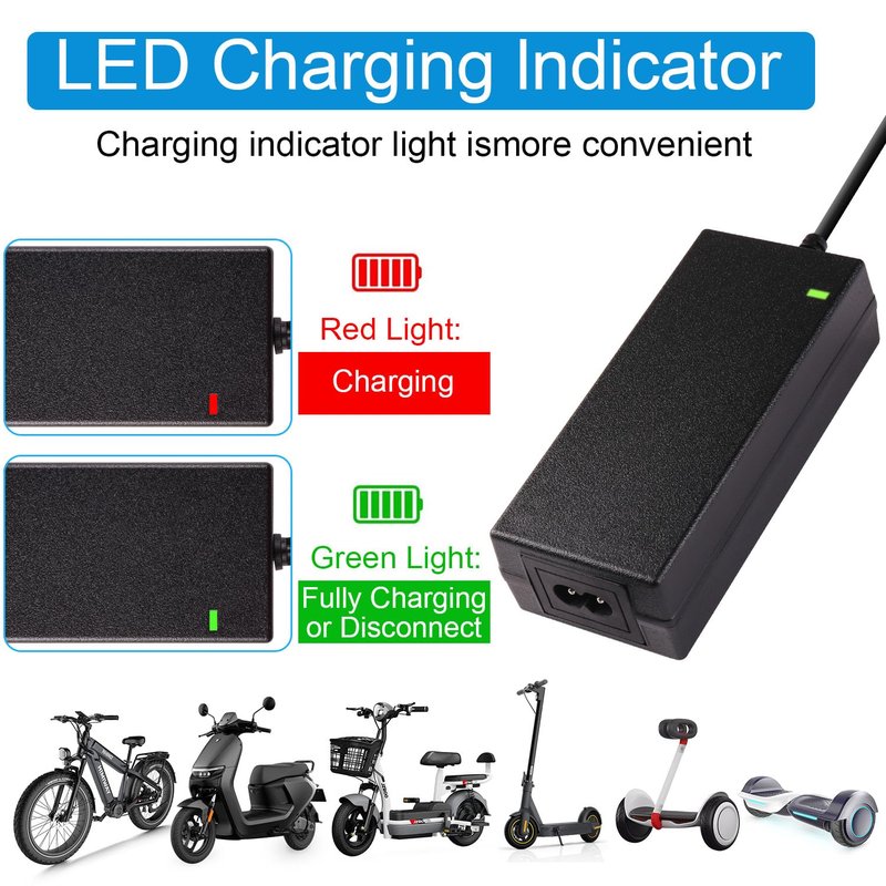 42V 2A Charger with 6 Plugs Universal for 36V Li-ion Battery, Fast Charger Replacement for Razor,Jetson,Voyage,gotrax,ninebot,Bird,Segway and Most 36V 10S Lithium Battery Device