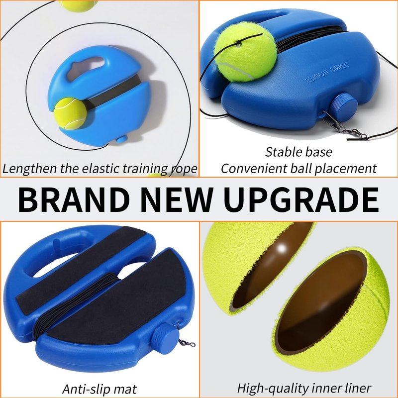 ZUFUMI Tennis Trainer Rebound Ball with 2 String Balls, Tennis Pro Trainer, Portable Tennis Training Equipment, Tennis Rebounder Kit - Ideal for Beginners Sport Exercise