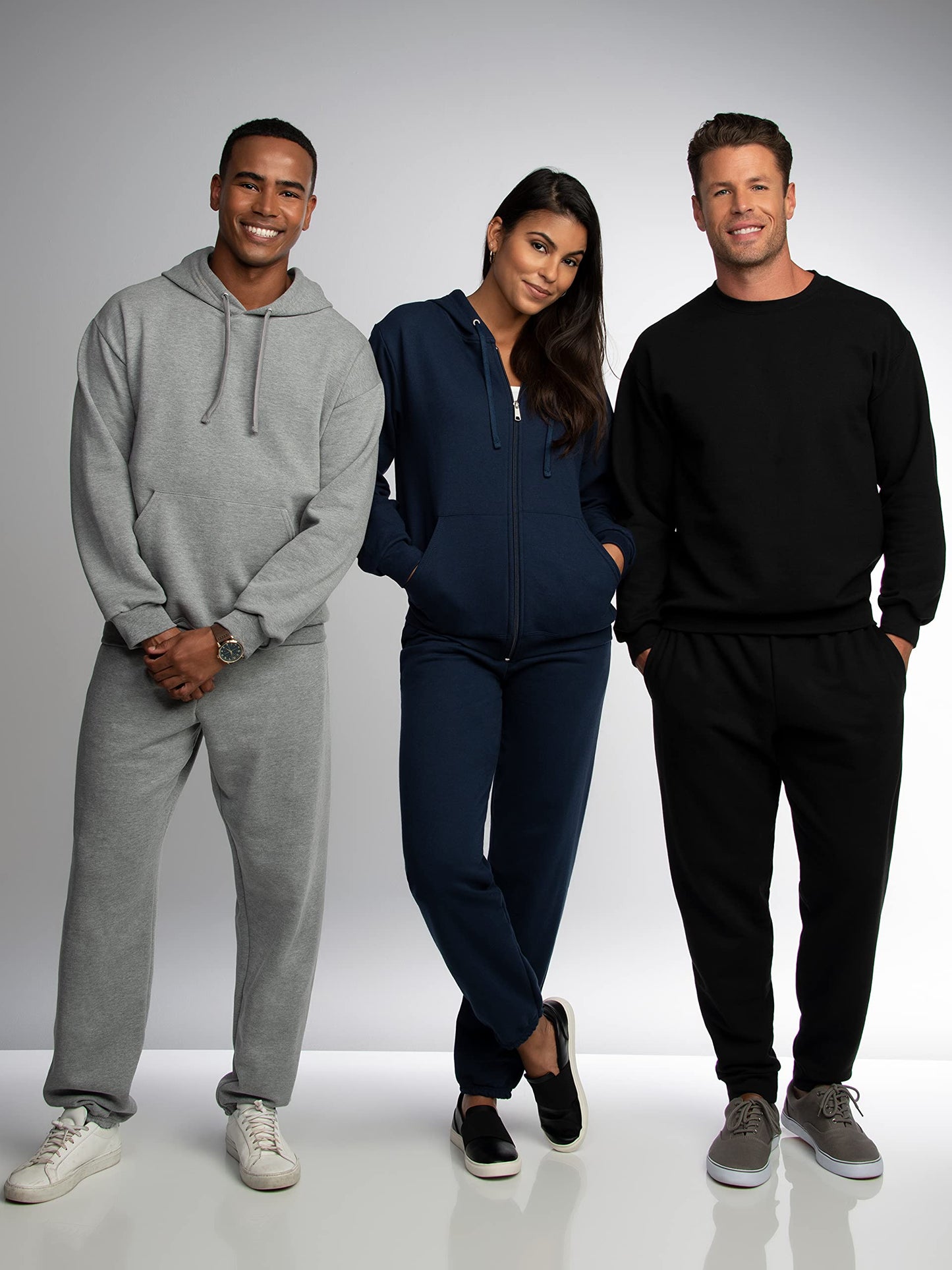 Fruit of the Loom Men's Eversoft Fleece Sweatpants with Pockets, Moisture Wicking & Breathable, Sizes S-4X, Elastic Bottom-Mellow Blue, Medium