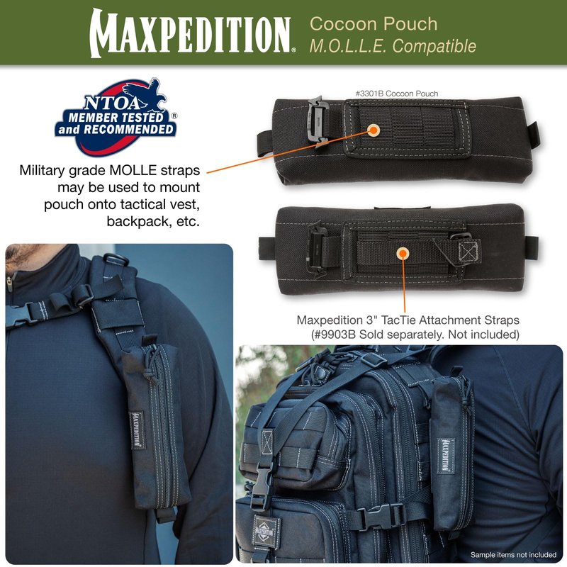 Maxpedition Gear Cocoon Pouch, Black, Medium
