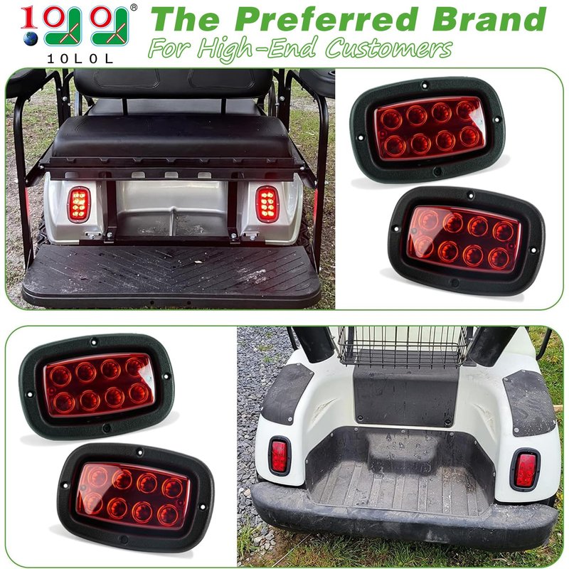 10L0L Golf Cart Taillight Kit for Yamaha G14 G16 G19 G22 Club Car DS with 3 Wire Wiring Plug Turn Signal And Brake Light Golf Cart Rear Tail Light OEM: 1017035