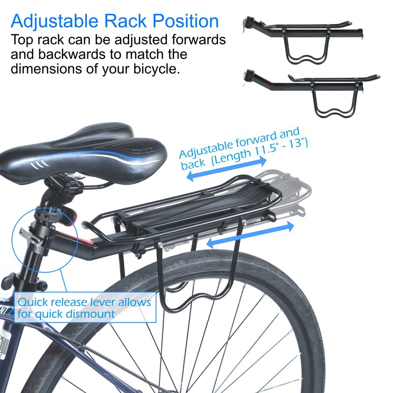 Lumintrail Bike Cargo Rack, Seatpost Mounted Bicycle Luggage Carrier with Side Tire Guards, for Trunk Bags and Pannier Bags, 20 LBs Weight Capacity