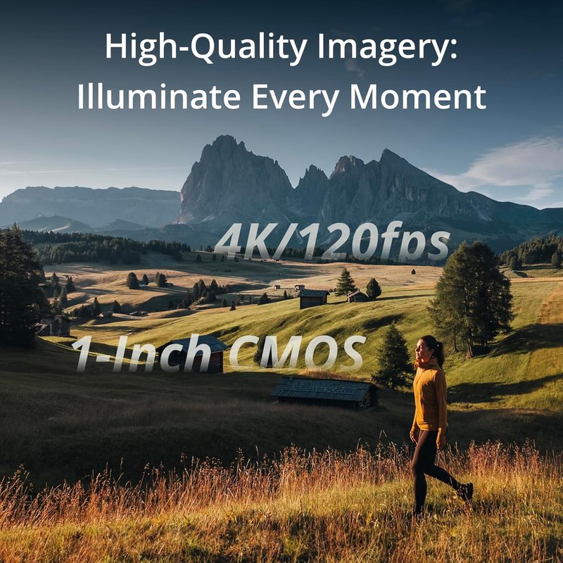 DJI Osmo Pocket 3 Vlog Camera - 4K Resolution, 120fps, 3-Axis Stabilization | Mic Included for Clear Sound