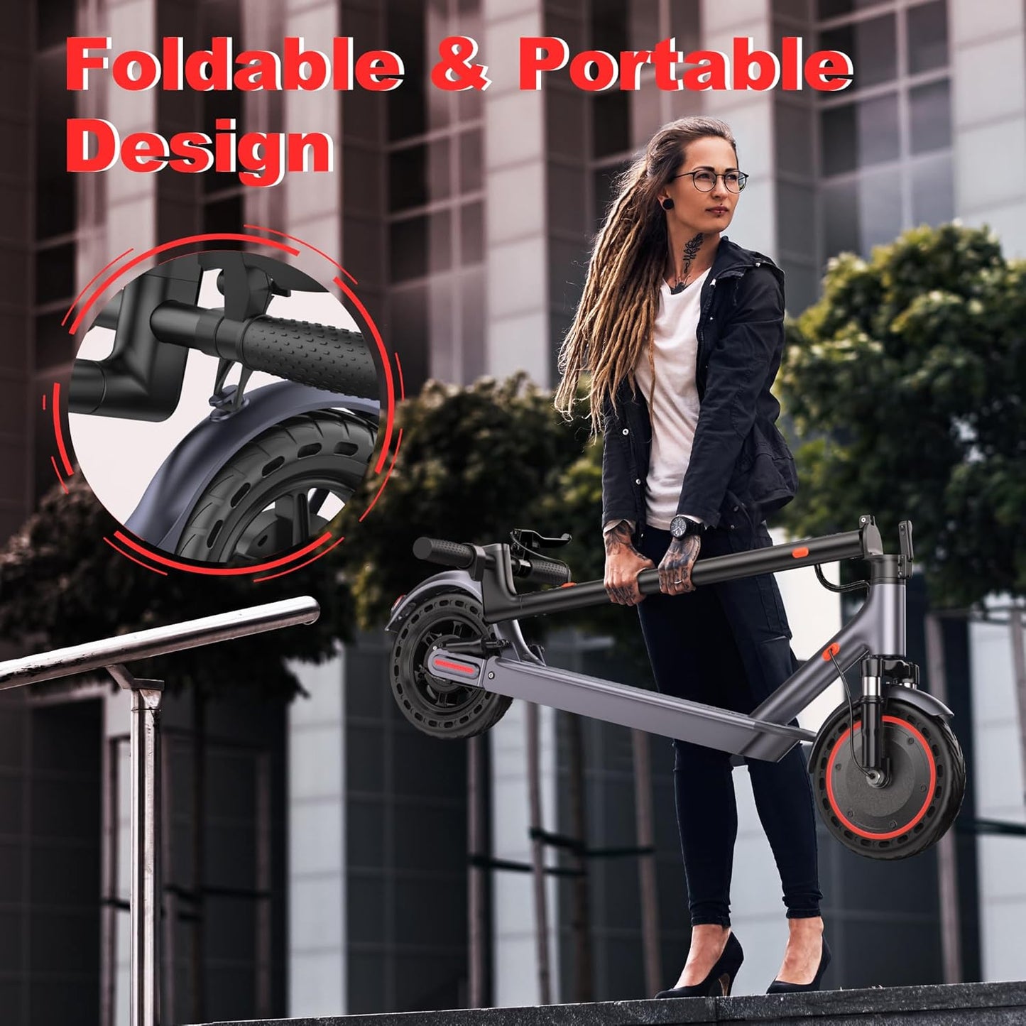 Electric Scooter - Maxshot Folding Escooter for Adults & Kids | 8.5"/10"/14" Tires, 16-22 MPH, Long Range Up to 50 Miles