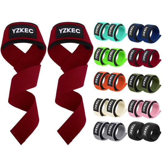 YZKEC 24" Cotton Weight Lifting Wrist Straps with Neoprene Cushioned Padded for Wrist Support and Protection，Weightlifting，Strength Training，Bodybuilding，Powerlifting，Dumbbell Workout，Men and Women