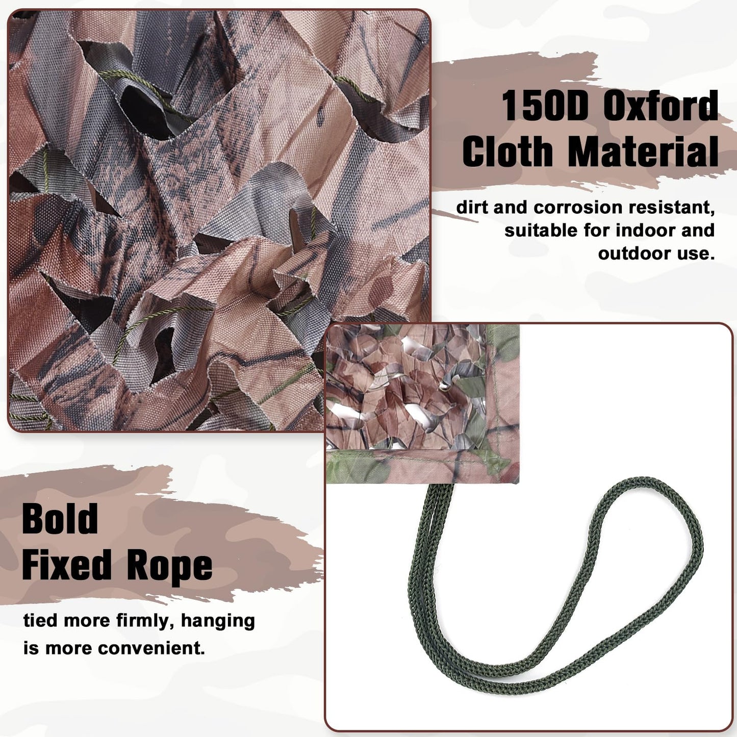 Yeacool Camo Netting Mesh Camouflage Netting Military Surplus Hunting Blind Net for Camping Military Theme Party Decor Backdrop Sunshade Car Cover Shooting (Camo Bionic Leaves,9.8ftx9.8ft, 3m*3m)