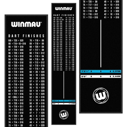 WINMAU Outshot Dart Mat with Throw Line for Soft Tip and Steel Tip, and Checkouts