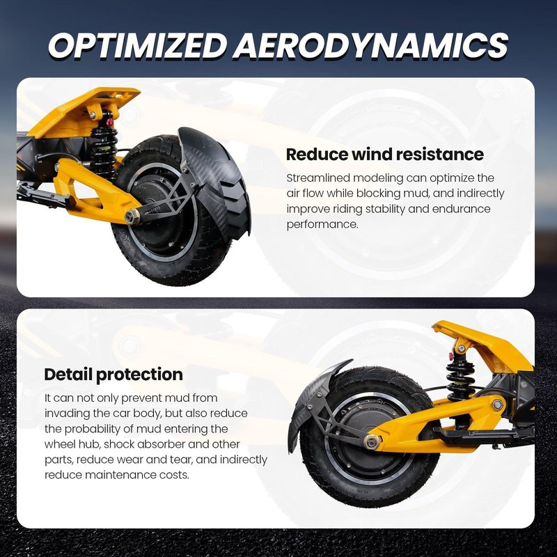 Universal Mudguard Compatible with VSETT 10+ MUKUTA 10 Zero 10X KAABO Mantis 10-Inch Electric Scooter Compatible withFender Wheel Cover Tyre Wing Mud Guard(1 Piece)1