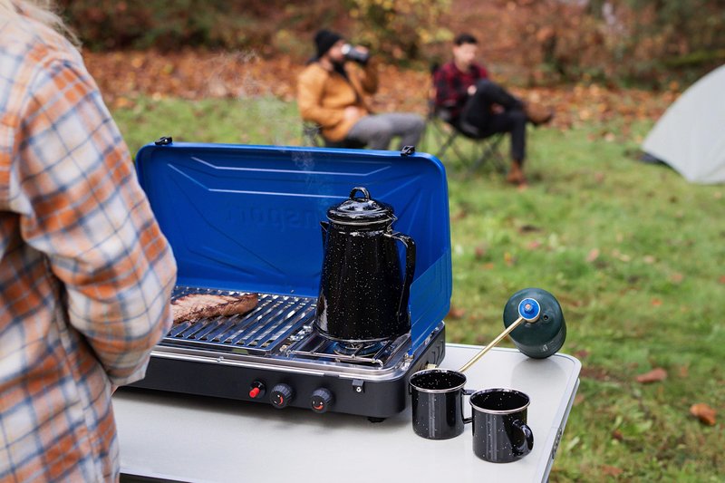 Stansport Enamel Percolator Coffee Pot 8 Cup - Black