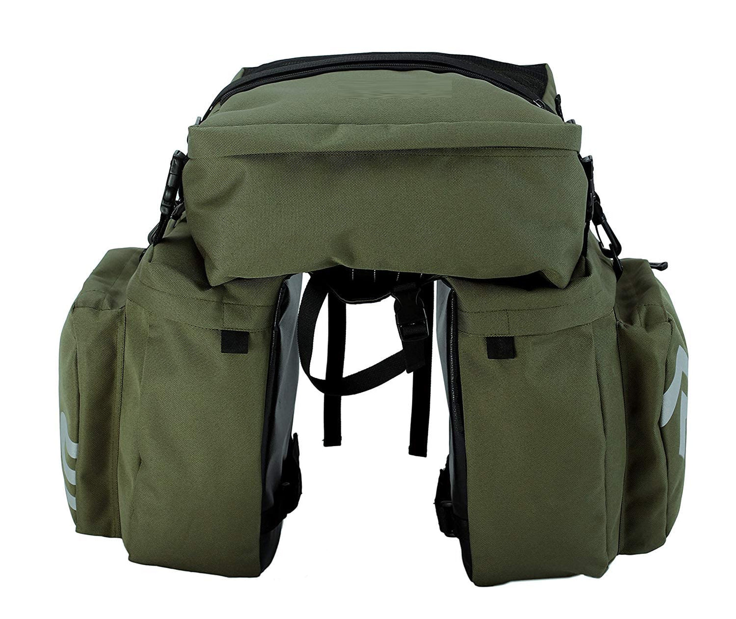 MOZOWO Bike Rear Rack Bag, 3 in 1 37L Waterproof Bicycle Rack Seat Bag Pannier Cycling Back Seat Rack Trunk Bag Saddle Bag for Mountain MTB Bike with Detachable Shoulder Strap & Reflective Sign