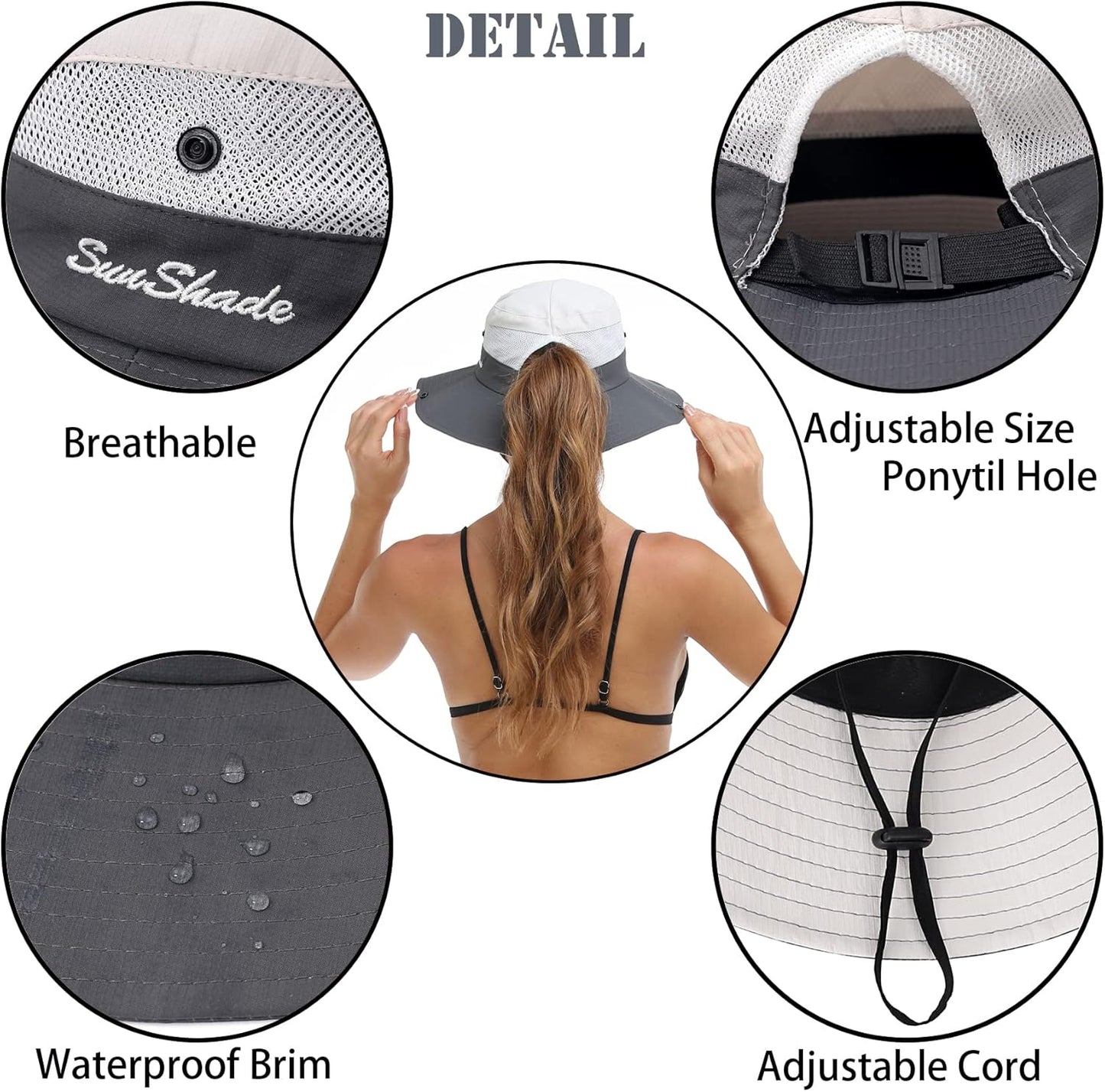 Women's Summer Sun Hat - Wide Brim UV Protection | Foldable Cool Mesh Bucket Hat for Outdoor Adventures