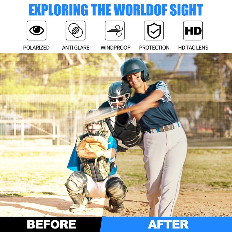 FEISEDY Sports Sunglasses for Men Women Running Sunglasses Fishing Cycling Baseball Glasses UV400 Protection B0270