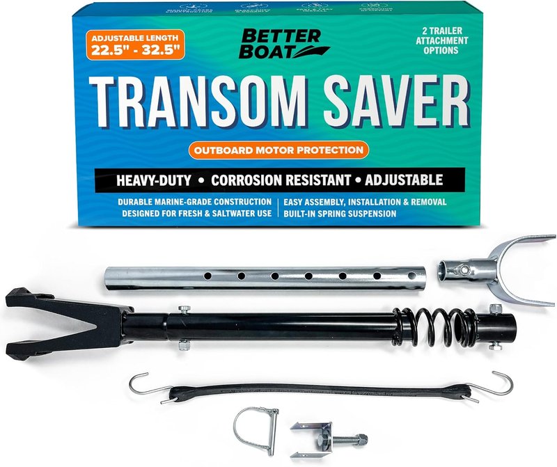 Adjustable Transom Saver for Outboard Motors - Durable Rubber Motor Support | Perfect for Trailering
