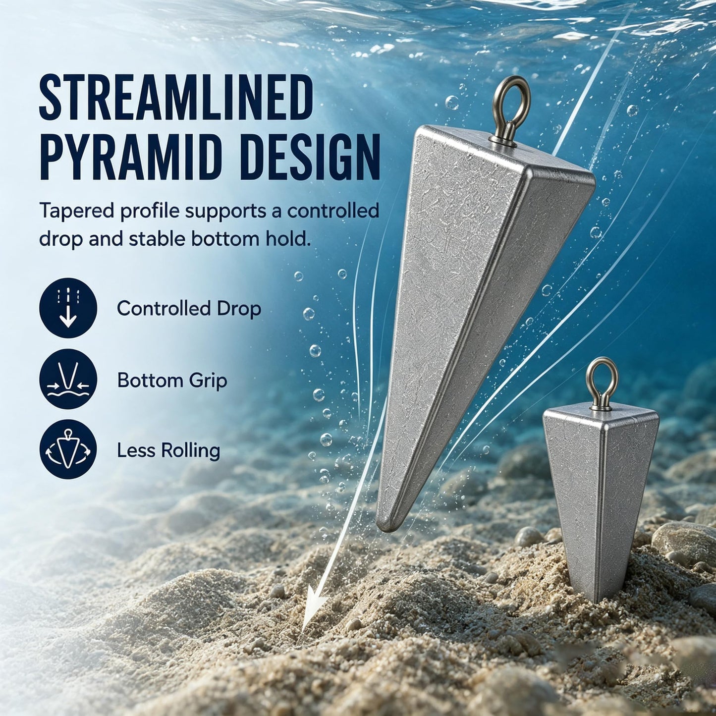 Pyramid Sinkers Fishing Weights Fishing Sinker, Saltwater Fishing Weights Sinkers for Saltwater Surf Fishing Gear Tackle