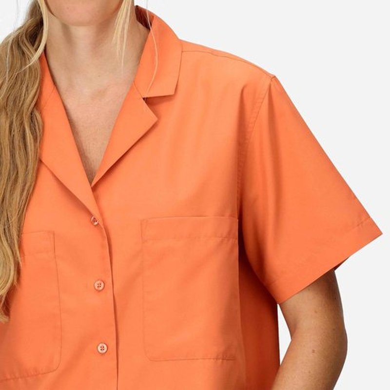 MARMOT Women's AirExchange UPF 40 Short Sleeve Camp Shirt - Lightweight Breathable Quick-Dry, Pomelo, X-Small
