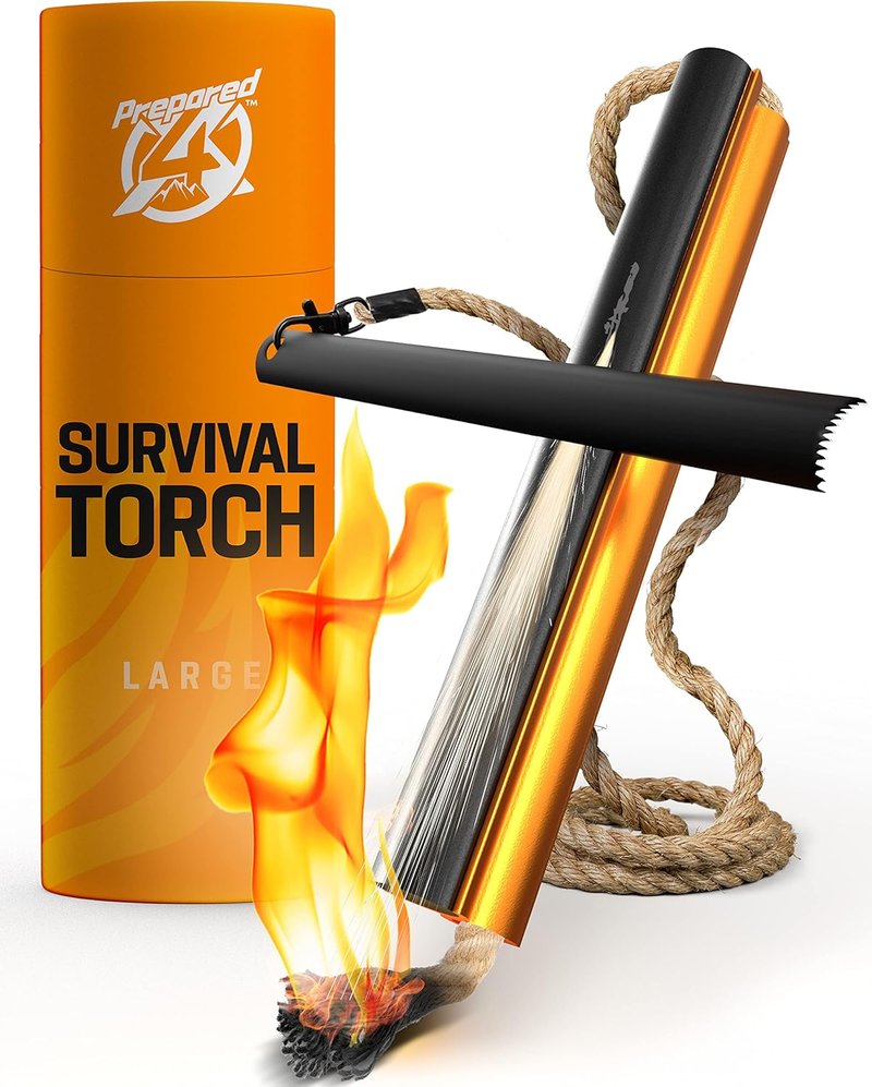 Flint Fire Starter Survival Tool - All-in-One Kit with Ferro Rod, Waterproof Tinder Wick Rope & Steel Striker - 36" Length