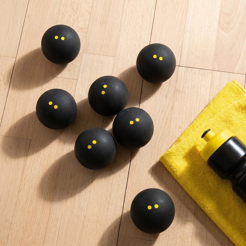 VisnzvLux 3 Pieces Double Yellow Dot Squash Ball Custom Logo Professional high Elasticity Resistant to Play for Training and Practice