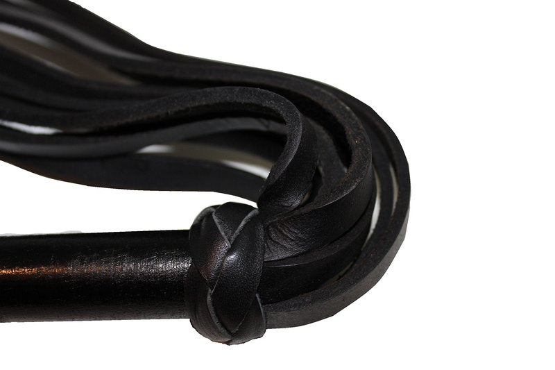 Prairie Horse Supply Leather Flogger - with 50 Premium Leather Tails Braided Handle Grip and Wrist Strap Small Whip Crop