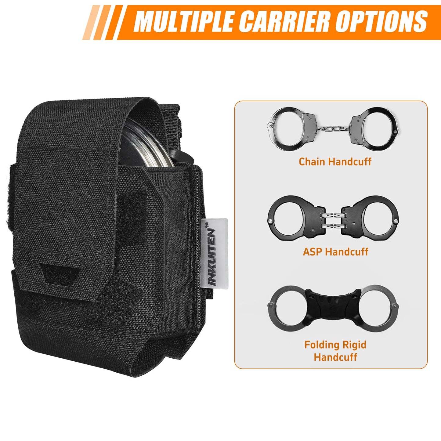 2 Pack MOLLE Handcuff Pouch fits Multiple Cuffs,Handcuff Holster for Duty Belt Tactical Vest Law Enforcement Security Officer Accessories Quick Release