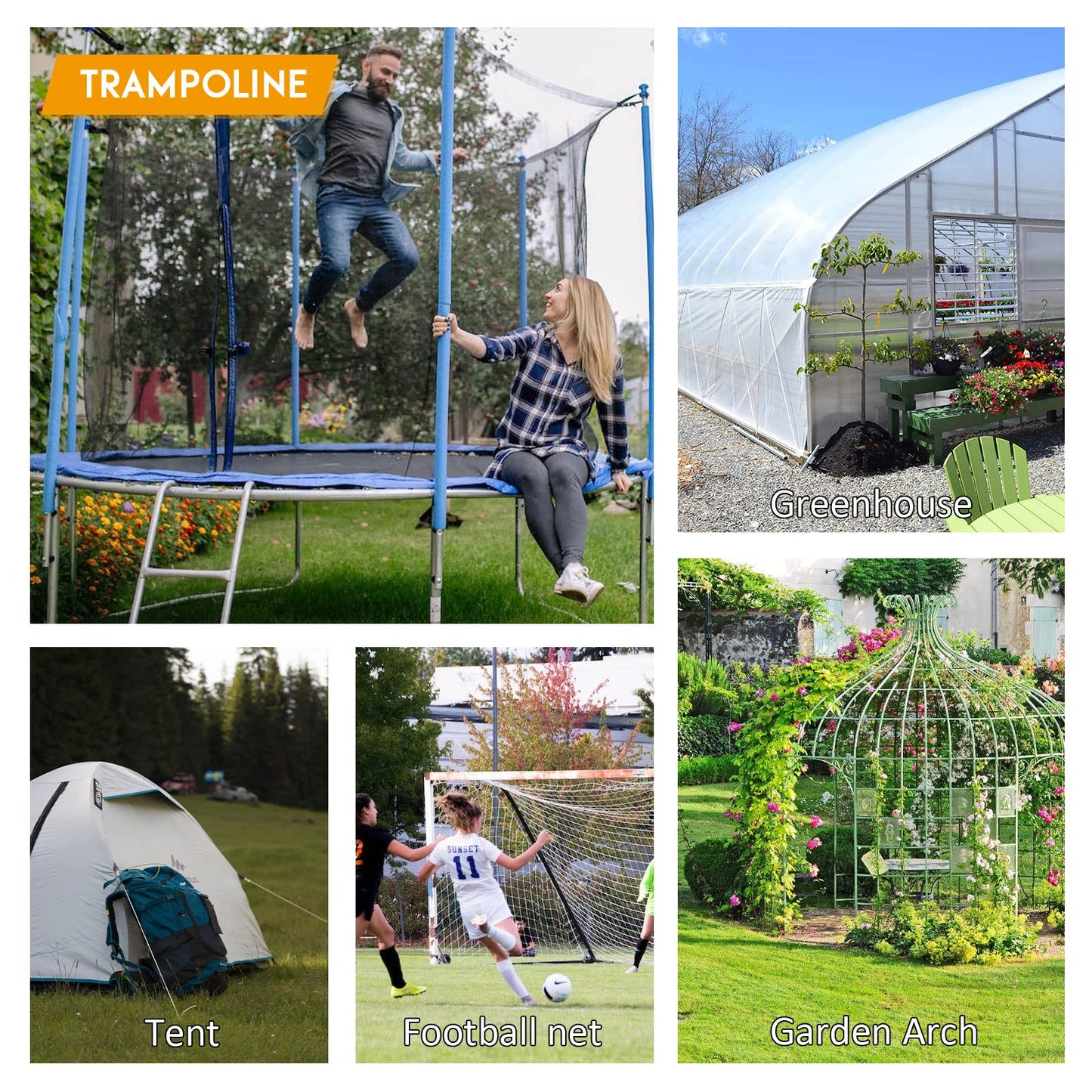 Trampoline Stakes U Shaped Anchors Heavy Duty Metal 12''- Long Trampolines Ground Wind Stakes for Soccer Goals, Camping Tents, Garden Decoration (4pcs)