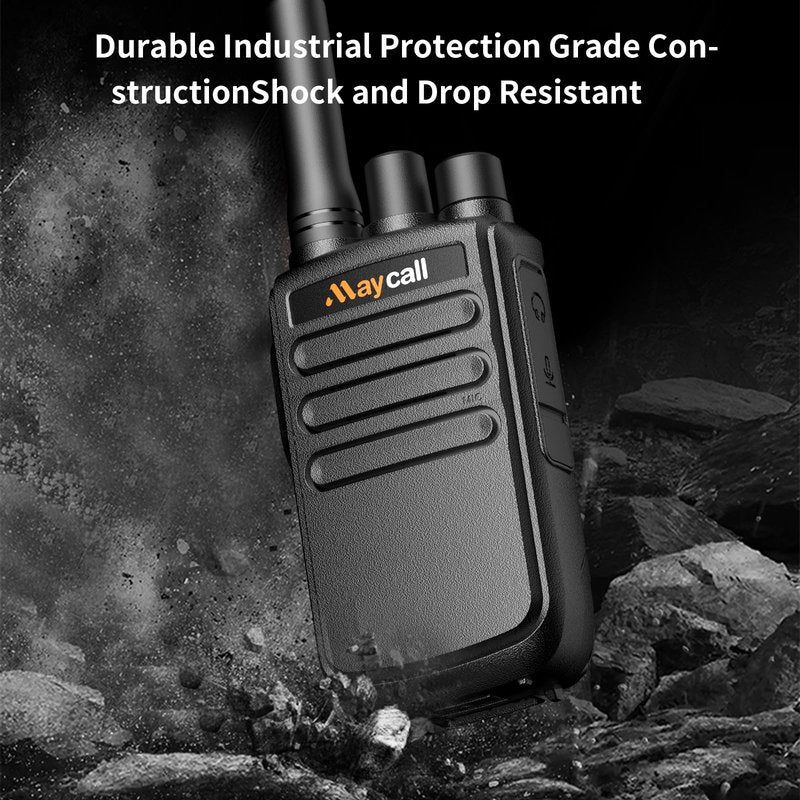 Maycall MC-558 2 Pack Walkie Talkies Two Way Radios for Adults with Earpieces 1200mAh One Click Frequency Matching Automatic Scanning HD Sound Quality for Cruise Hiking Hunting Skiing