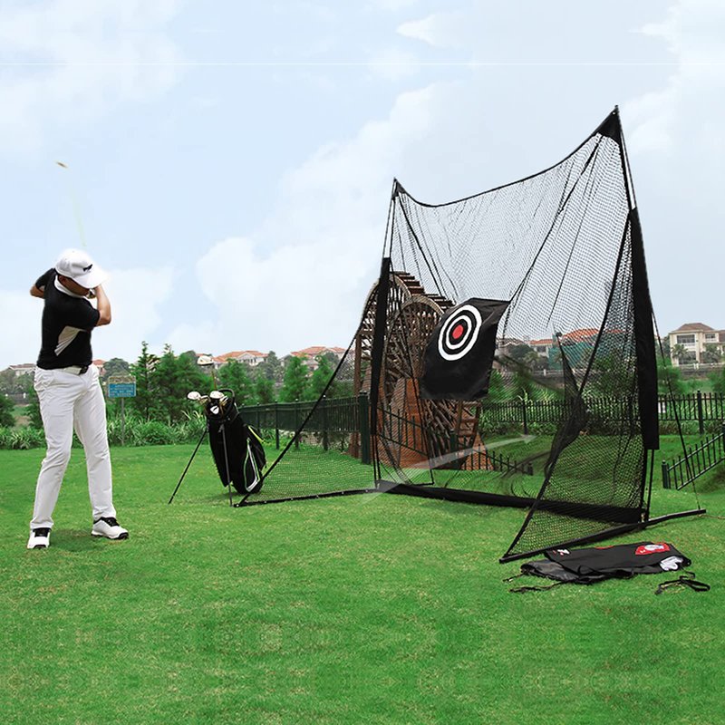 Golf Target Cloth 5' x 5' Golf Hitting Cloth Training Aids Practice Backstop Target for Driving Range Indoor Outdoor (58" x 59", Black)
