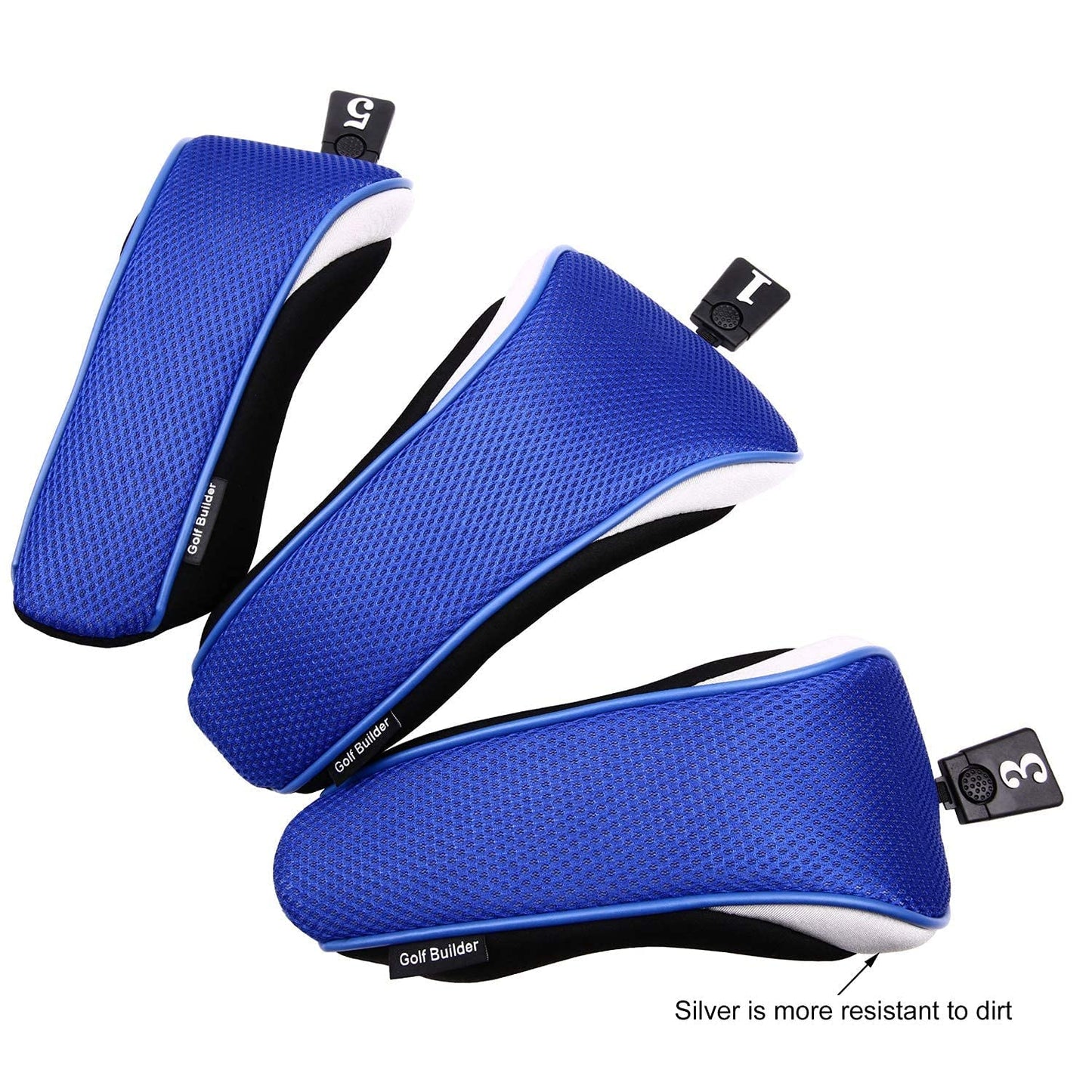 3pcs/Set New Driver # 1 3 5 Fairway Wood Cover Golf Club Headcover (Blue)