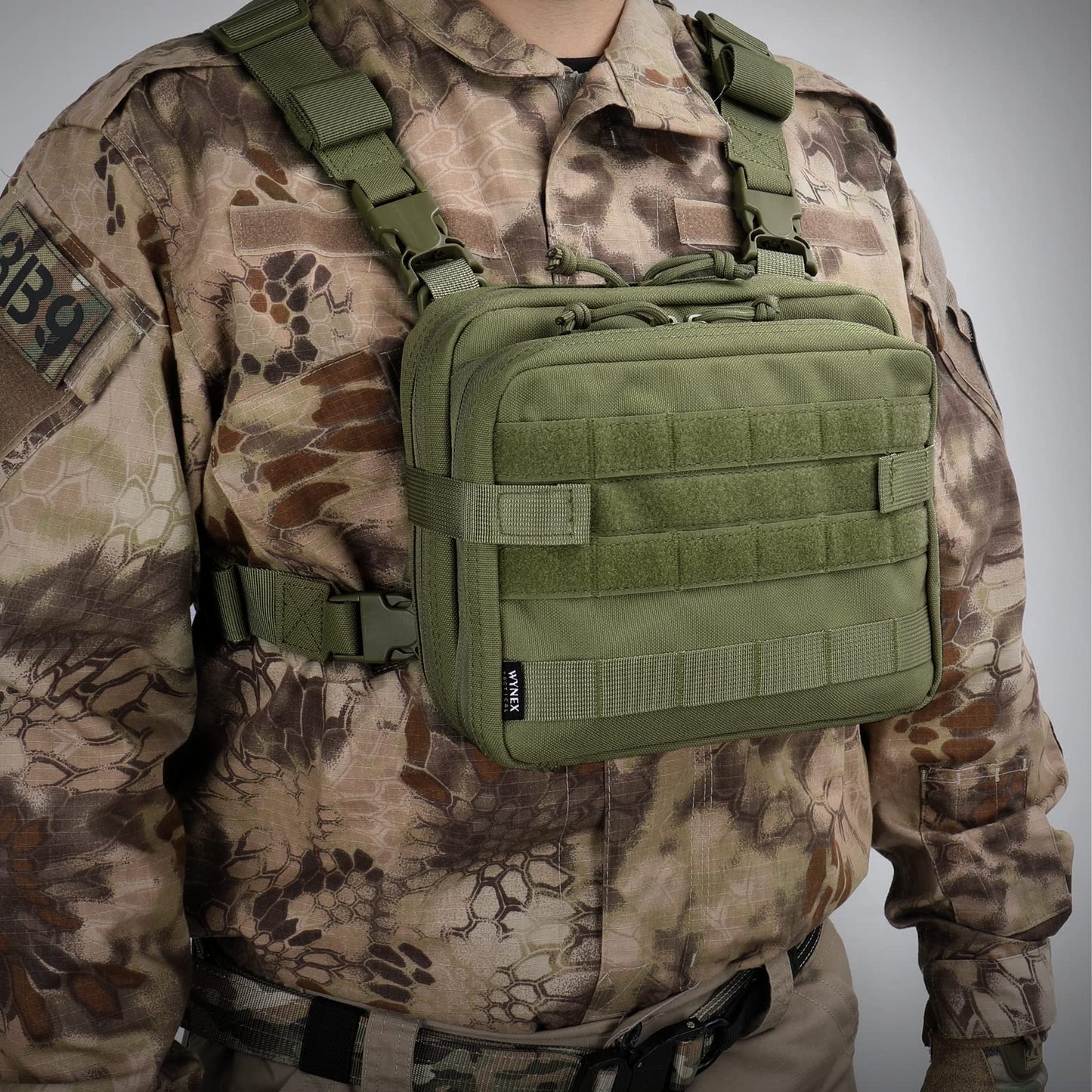 WYNEX Tactical Large Admin Pouch of Double Layer Design, Molle EDC EMT Utility Pouch with Map Sleeve Modular Tool Pouch Large Capacity Flag Patch Included