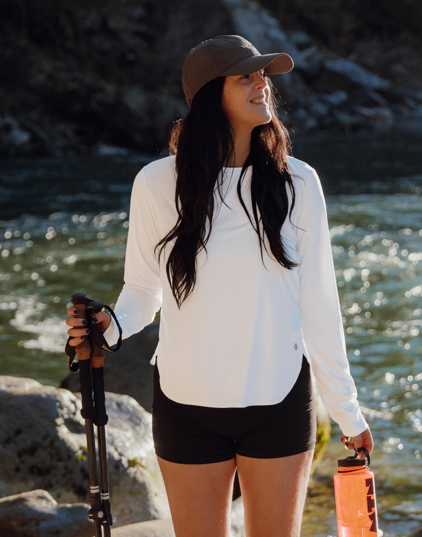 Women's Sun Shirts UPF 50+ Long Sleeve UV Protection Shirt Lightweight Quick Dry Workout Hiking Tops for Women(White,M)