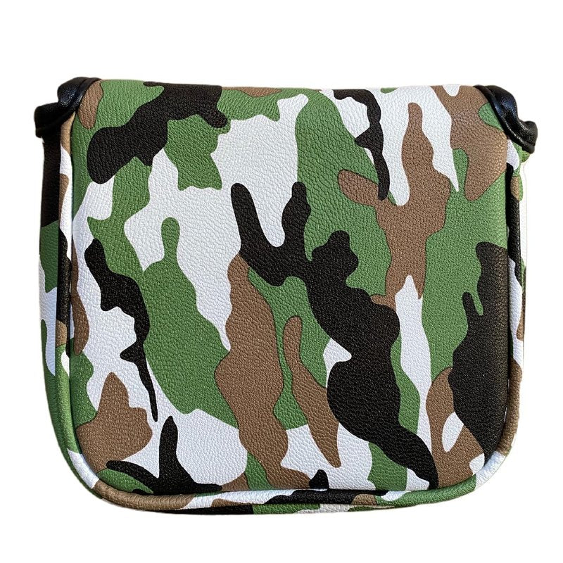 CAMO Style Golf Square Mallet Putter Head Cover Synthetic Leather Golf Putter Cover Magnetic for Mallet Style Putters Golf Accessories for Men Golfers