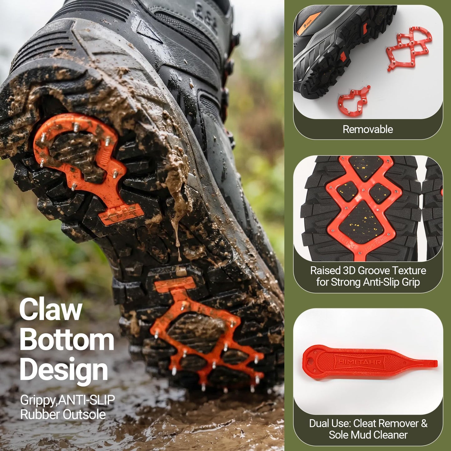 8 Fans Wading Boots with Terrain Grip Outsole, Lightweight Wading Shoes,Fishing Boot