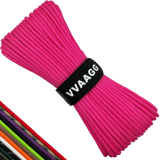 VVAAGG 550 Paracord 100FT, 4mm Thin Tent Rope 550 Parachute Cord, Strong Long Nylon Rope, Outdoor Gear Camping Rope