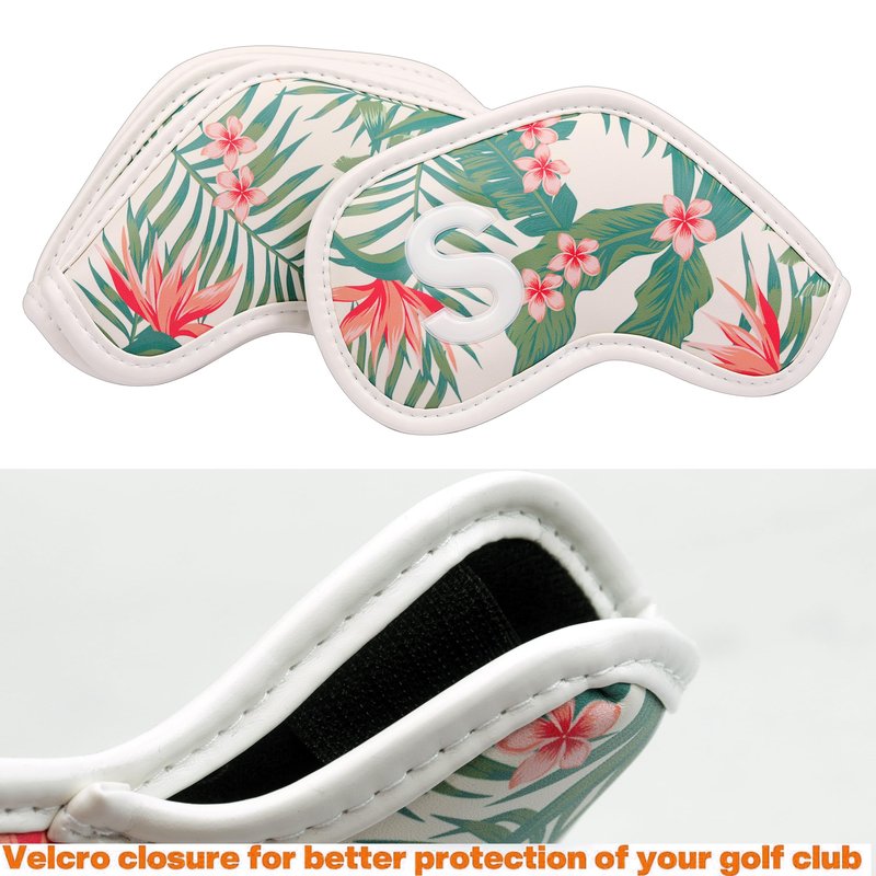 SHABIER Golf Iron Head Covers with Hawaii Style Design 9pcs Iron Headovers Wedges Covers 4-9 ASP