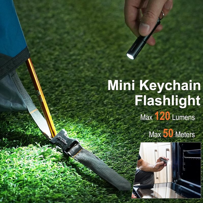 Compact Keychain Flashlight - Mini EDC LED Light, AAA Battery Powered for Travel & Emergencies | Lightweight Design