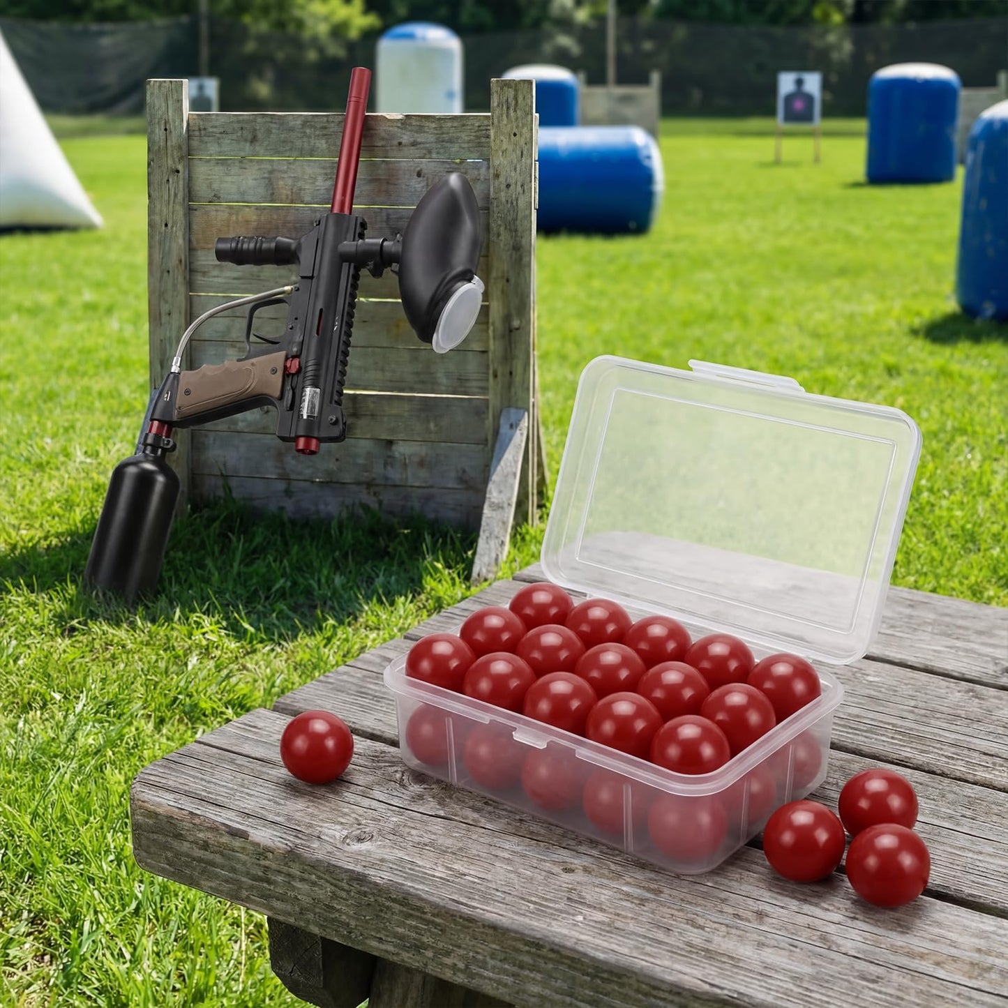Civaner 150 x 68/61 Caliber Projectiles for Defense and Practice Reusable 68 Breaker Paintballs Solid Plastic Nylon Projectiles (Dark Red,68 Caliber)