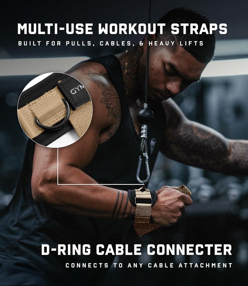 GripLink Lifting Straps - Heavy Duty D-Ring Weightlifting Wrist Straps with Anti-Slip Silicone Grip Beads | Adjustable for Deadlifts & Powerlifting