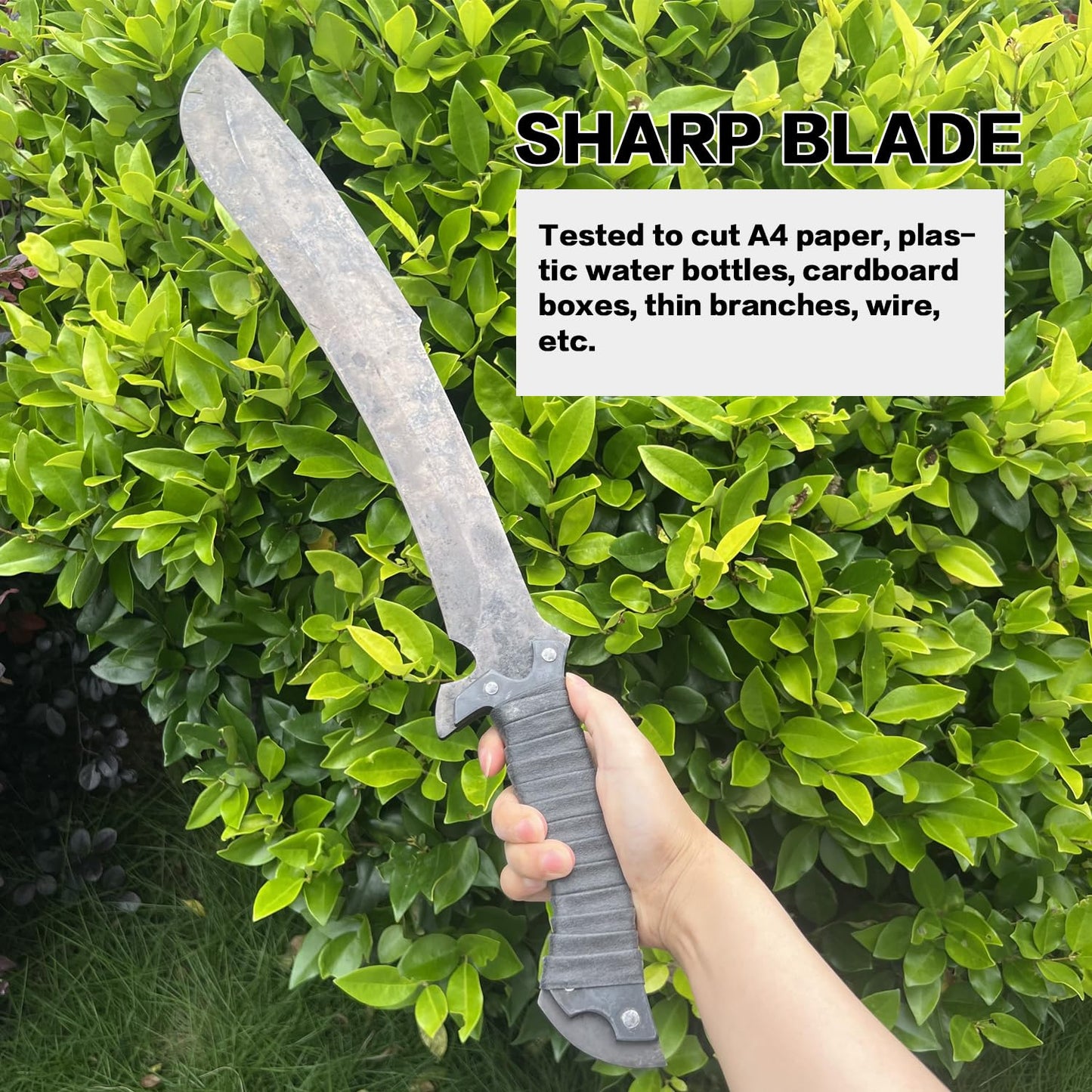 1060 High Carbon Steel Sword Handmade Machete with Full Tang Real Sharp Sword for Outdoor,Survival, Camping, Hiking, Hunting Fishing