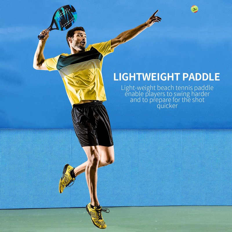 Beach Tennis Paddle Beach Tennis Racket Carbon Fiber with EVA Memory Foam Core Tennis Paddles Set of 2 Paddle and 3 Balls(2Pcs,Green)
